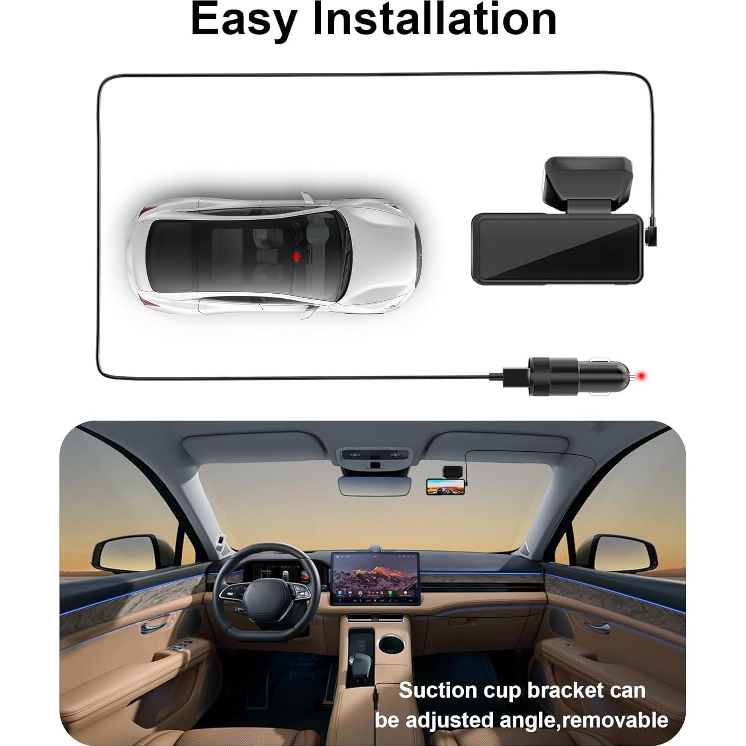 Cámara Dash 4K Estbuc A215 con GPS, WiFi y Pantalla IPS 3.2"