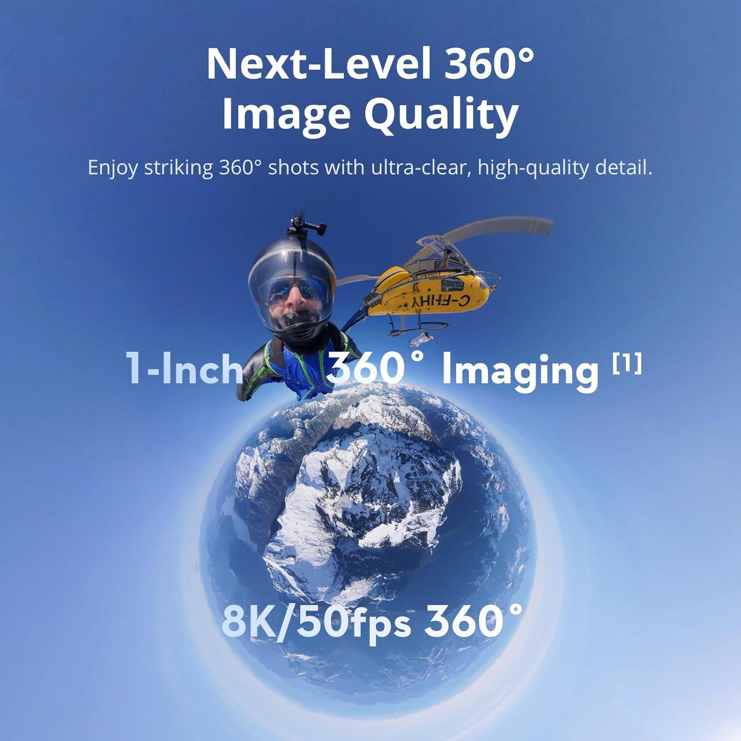 Cámara 360 DJI Osmo 360° a Prueba de Agua 8K con 3 Baterías