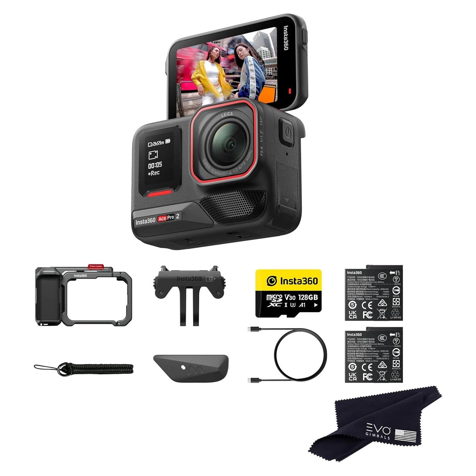 Cámara de Acción Insta360 Ace Pro 2 8K con Doble Batería y 128GB