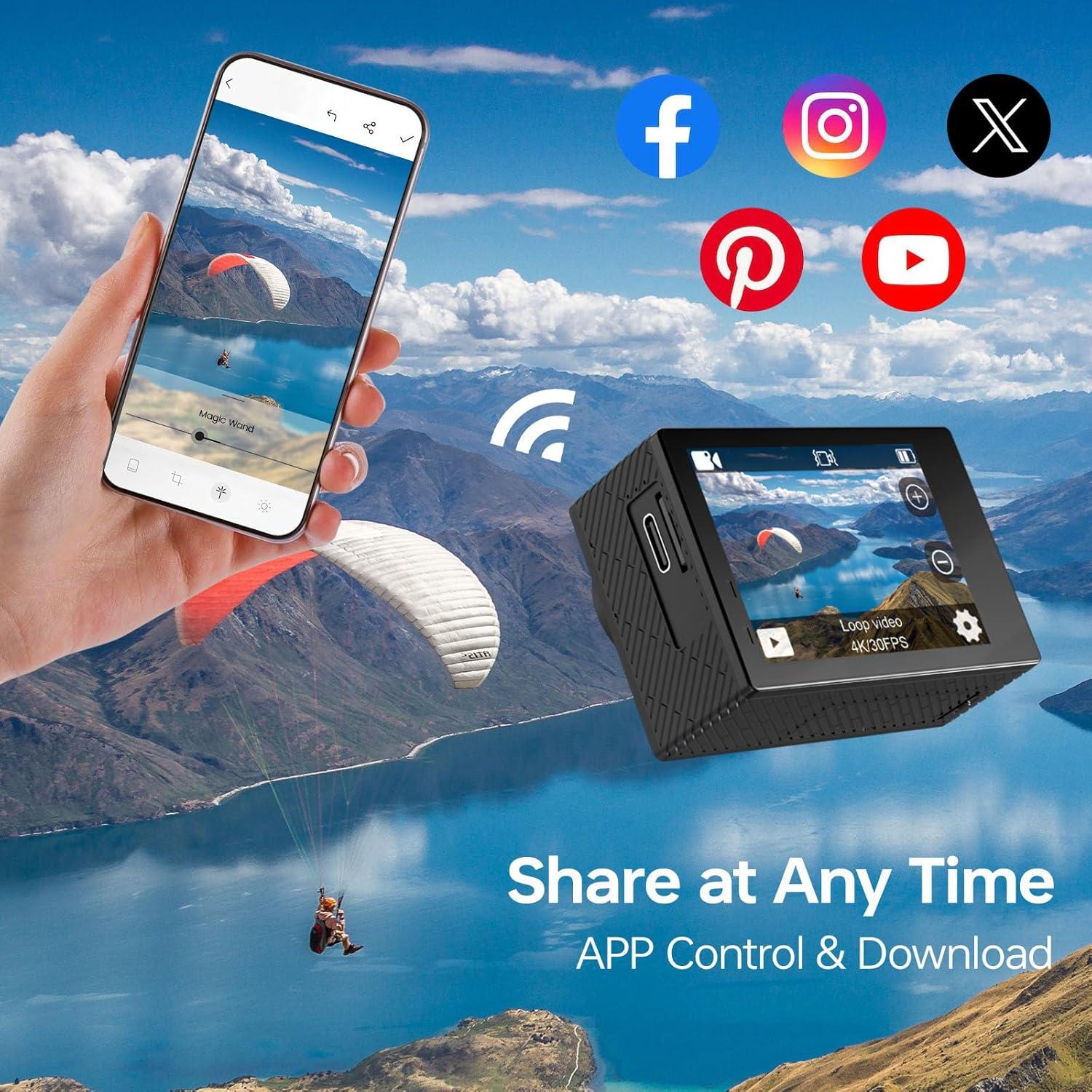 Cámara de Acción Hiicam Speed 10 5K 30FPS Impermeable 40m