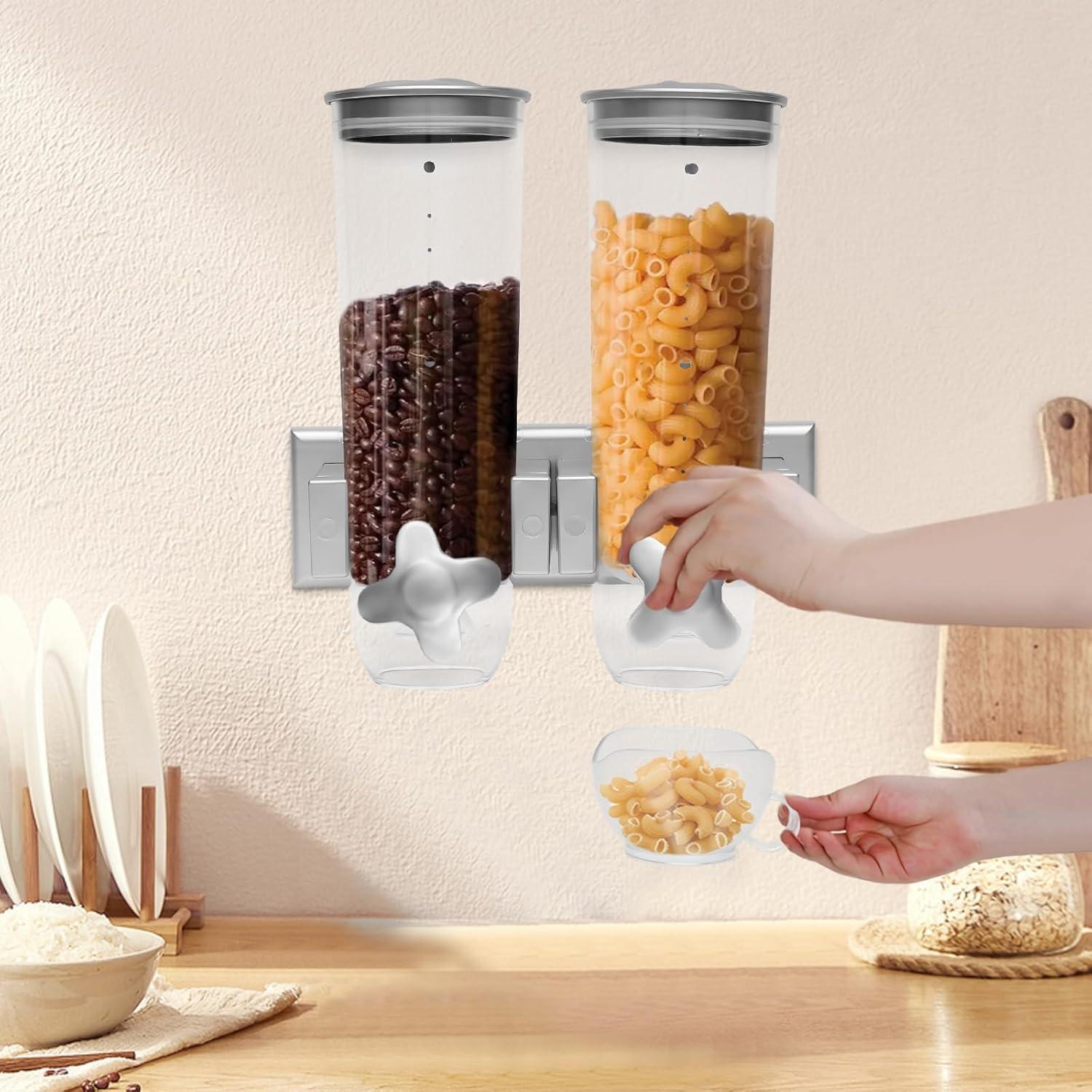 Dispensador de Cereal Montado en la Pared 3L KevenderUS Plateado