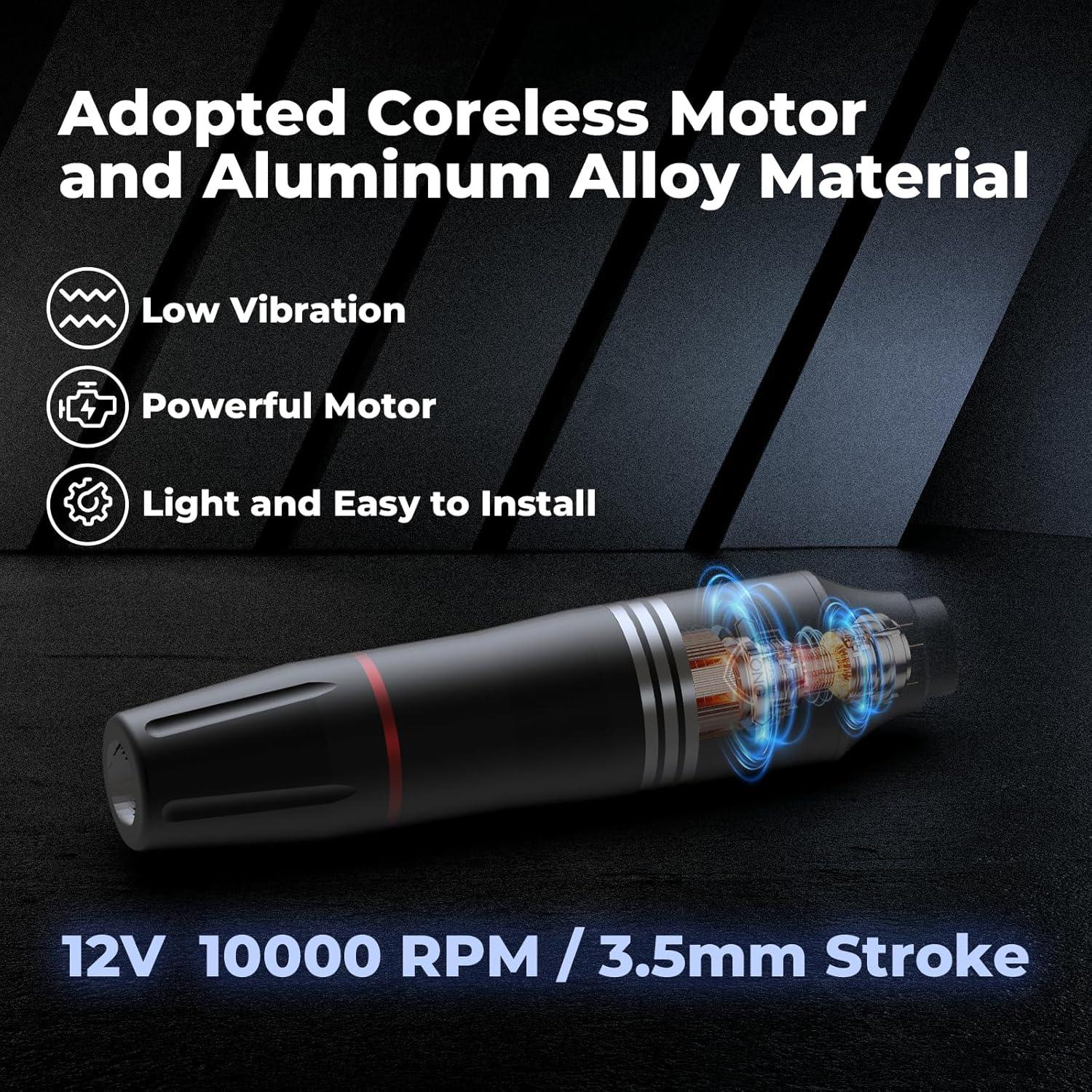 Kit de Tatuaje Inalámbrico YILONG con 2 Baterías 1200mAh