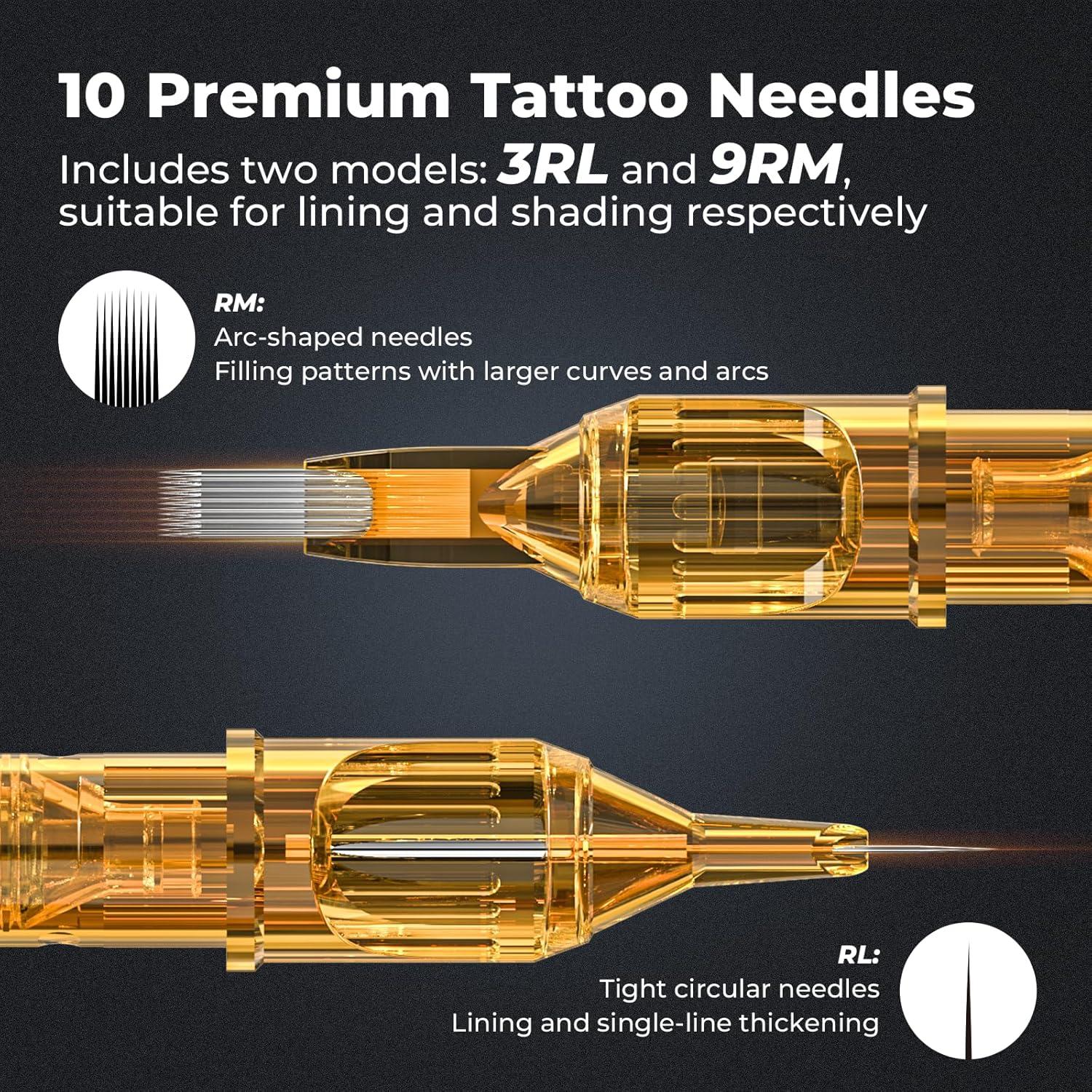 Kit de Tatuaje Inalámbrico YILONG con 2 Baterías 1200mAh