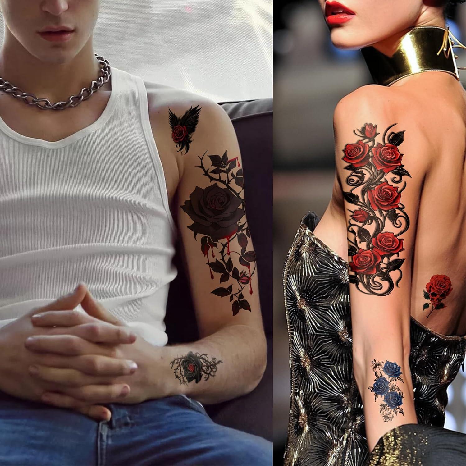 77 Hojas Tatuajes Temporales Atydkug Góticos para Adultos
