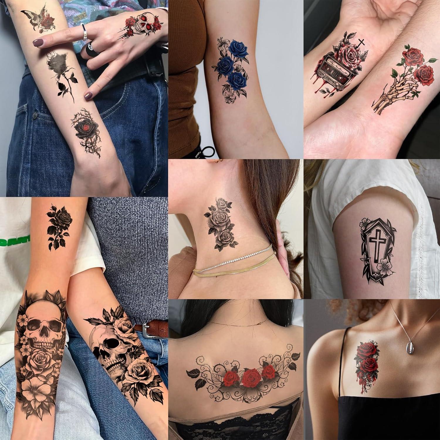 77 Hojas Tatuajes Temporales Atydkug Góticos para Adultos