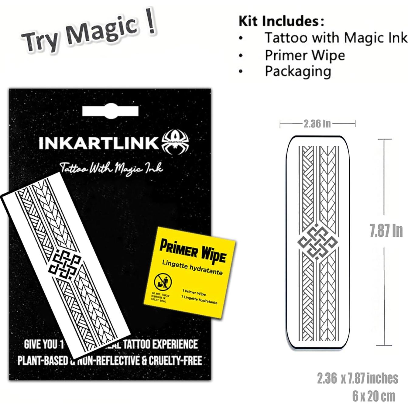 Tatuajes Temporales Realistas INKARTLINK Brazalete 8 Impermeables