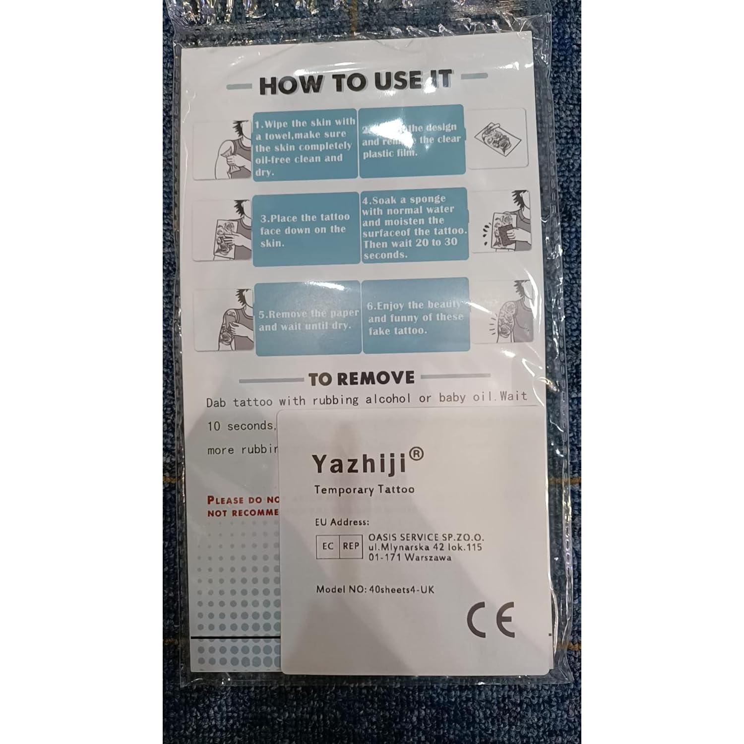 Tatuajes Temporales Impermeables Yazhiji - 40 Hojas Flores y Mariposas