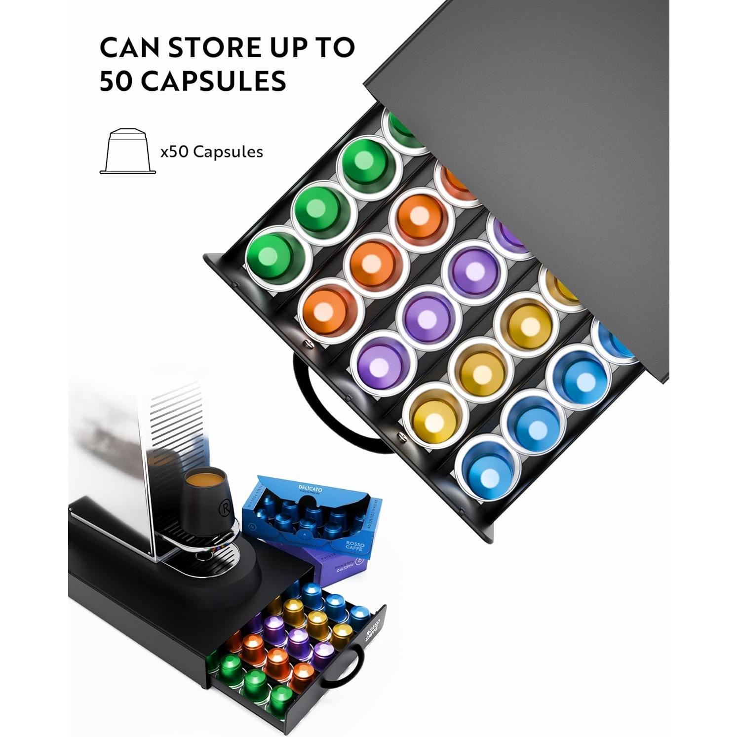 Organizador de Cajón para Cápsulas de Café ROSSO CAFÉ 45 Unidades