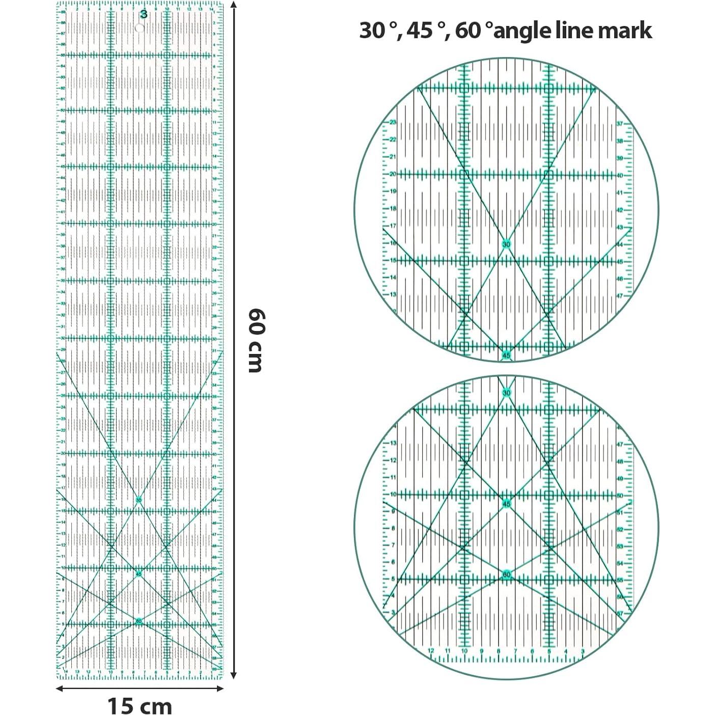 Regla de Acolchado Acrílica 15x60cm Antideslizante MANUFORE