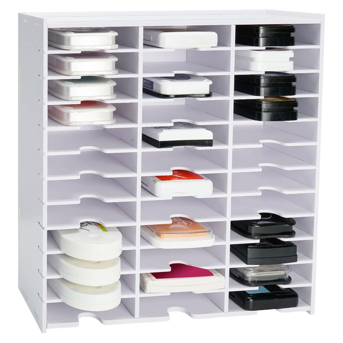 Estante Krafetto para Almohadillas de Tinta 36 Rejillas Blanco