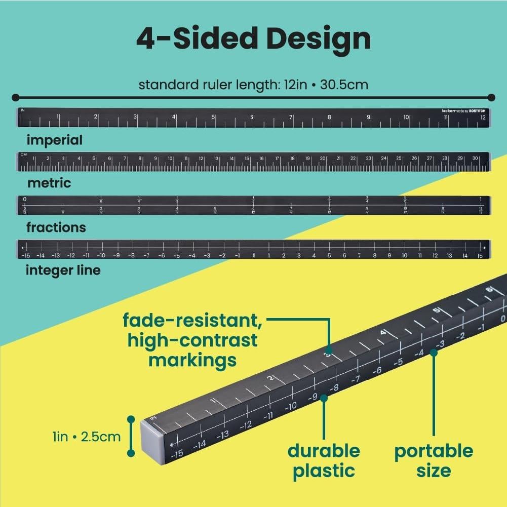 Regla de Aprendizaje MeasureMate LockerMate 30.5 cm Paquete de 2