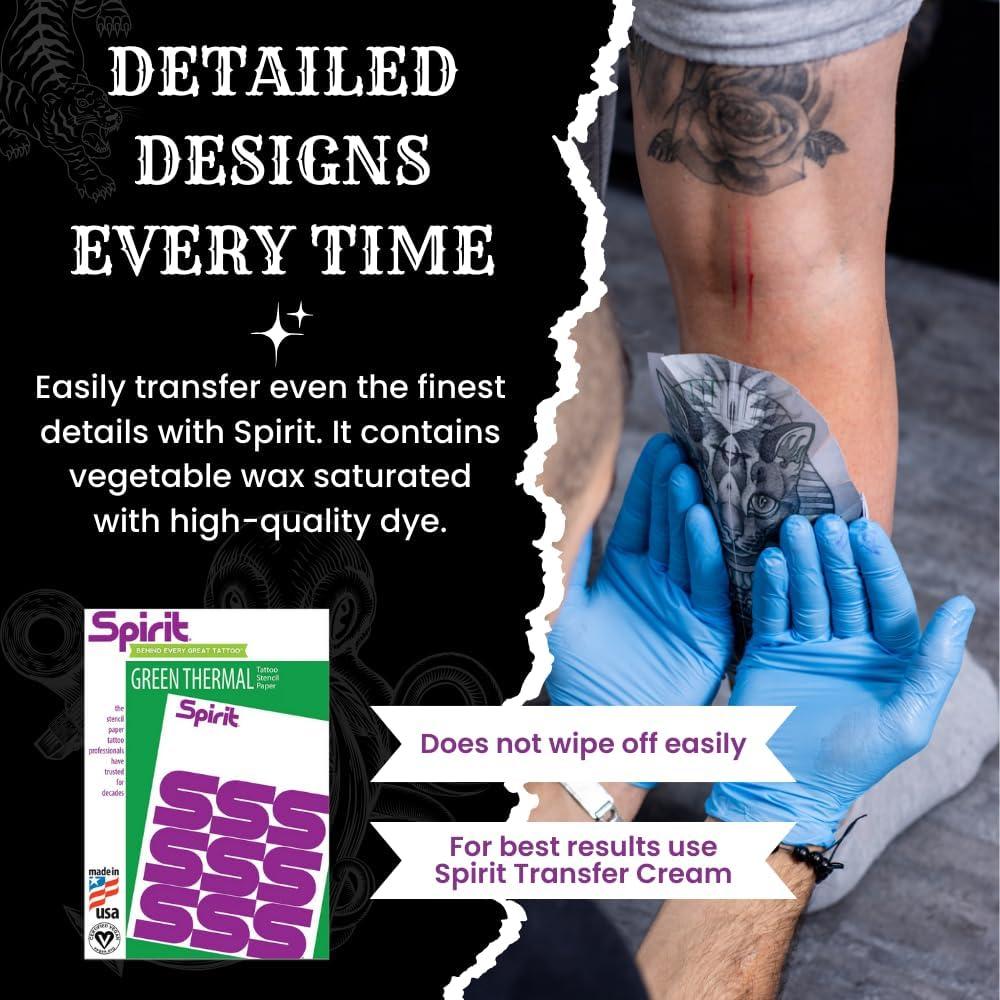 Papel de Transferencia Tatuaje Térmico Verde Spirit 100 Hojas