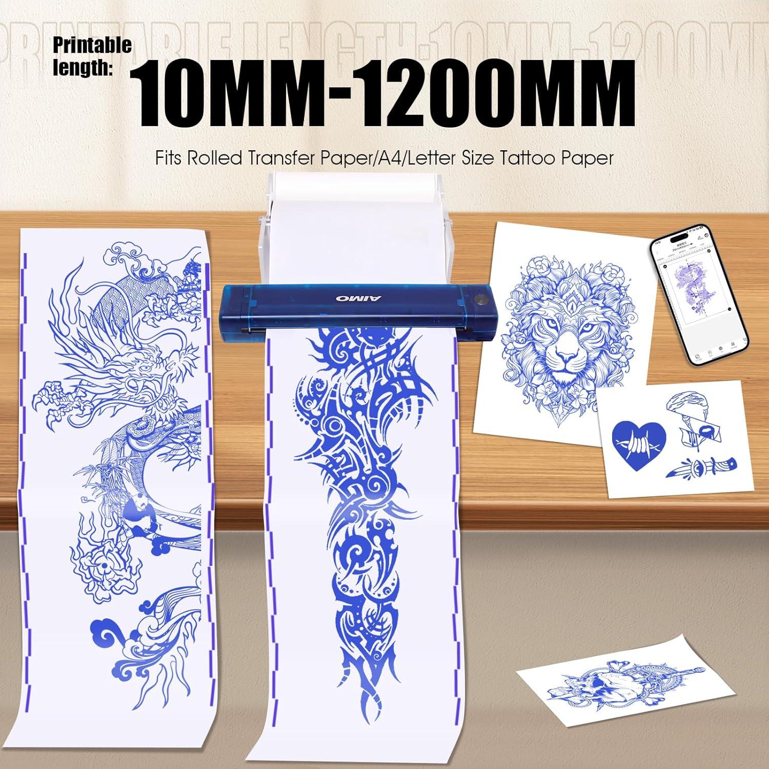 Papel de Transferencia de Tatuaje JZsmpmu 30m Rollo con Soporte