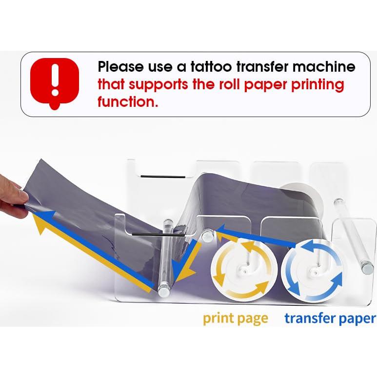 Papel de Transferencia de Tatuaje JZsmpmu 30m Rollo con Soporte