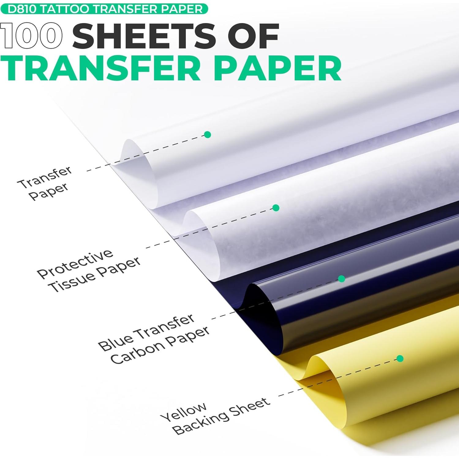 Papel de Transferencia de Tatuaje Nelko A4, 100 Hojas