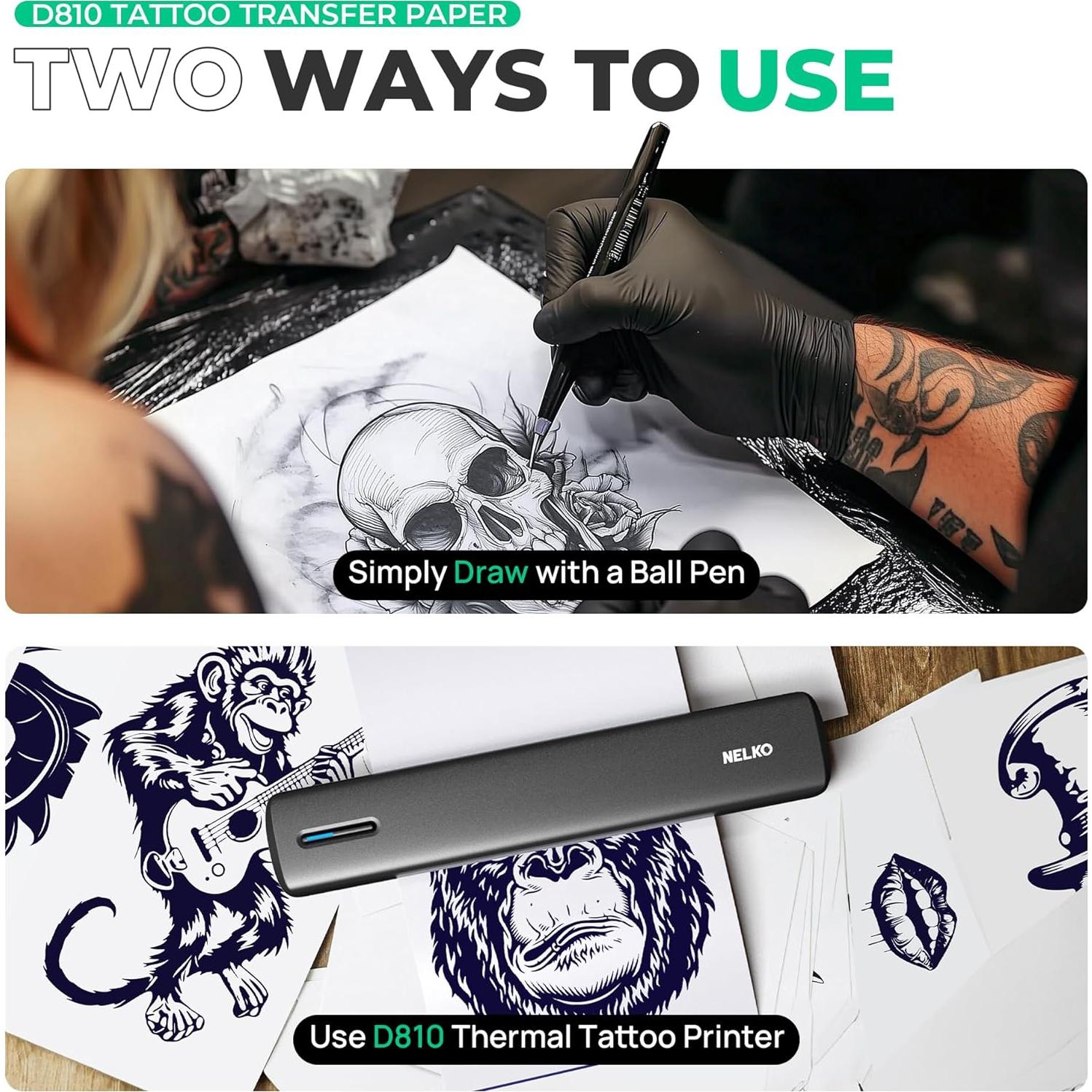Papel de Transferencia de Tatuaje Nelko A4, 100 Hojas