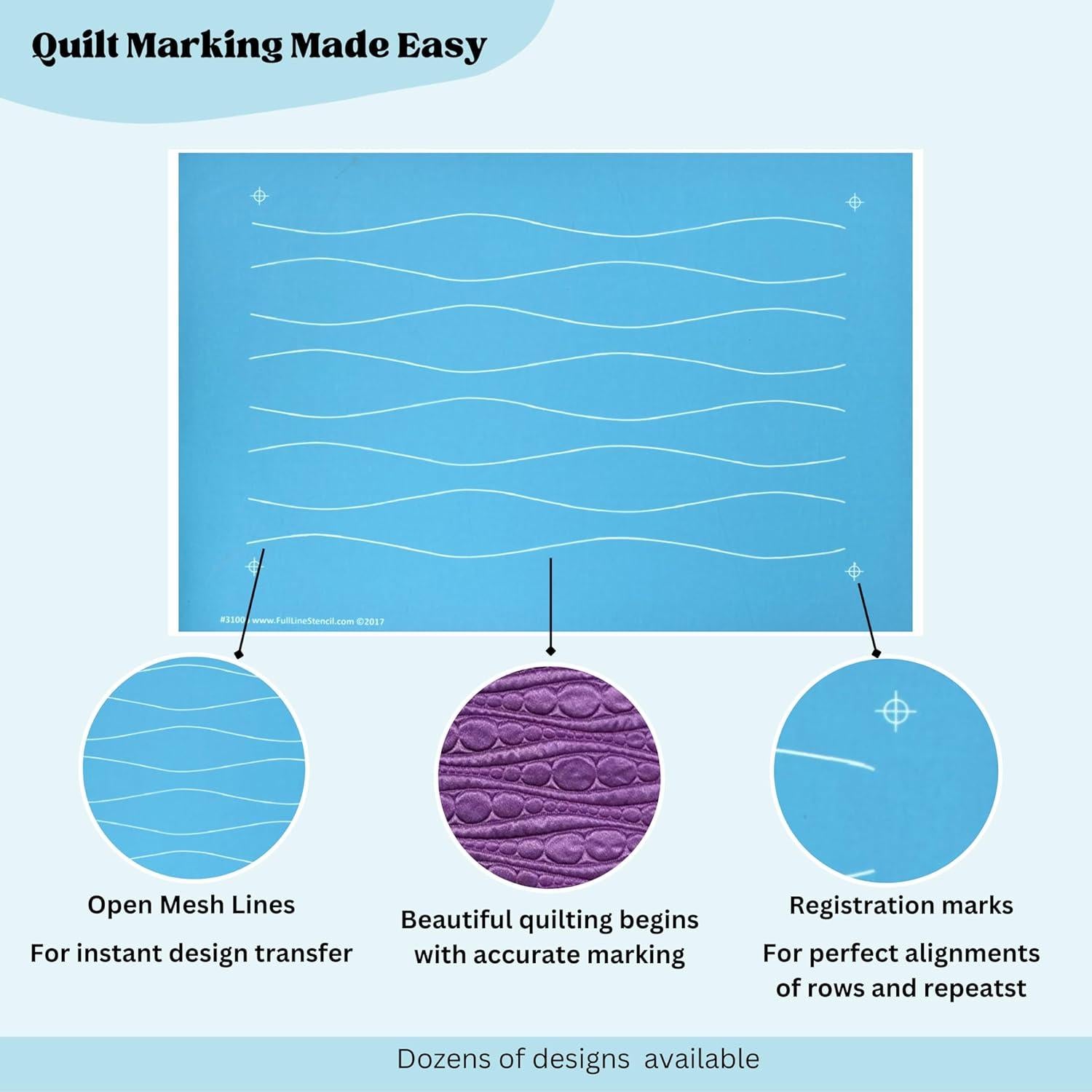 Plantilla de Acolchado Hancy Olas Modernas 31006 - Nylon 43x28 cm