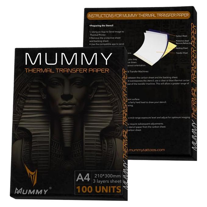 Papel de Transferencia de Tatuaje Mummy 100 Hojas A4 4 Capas