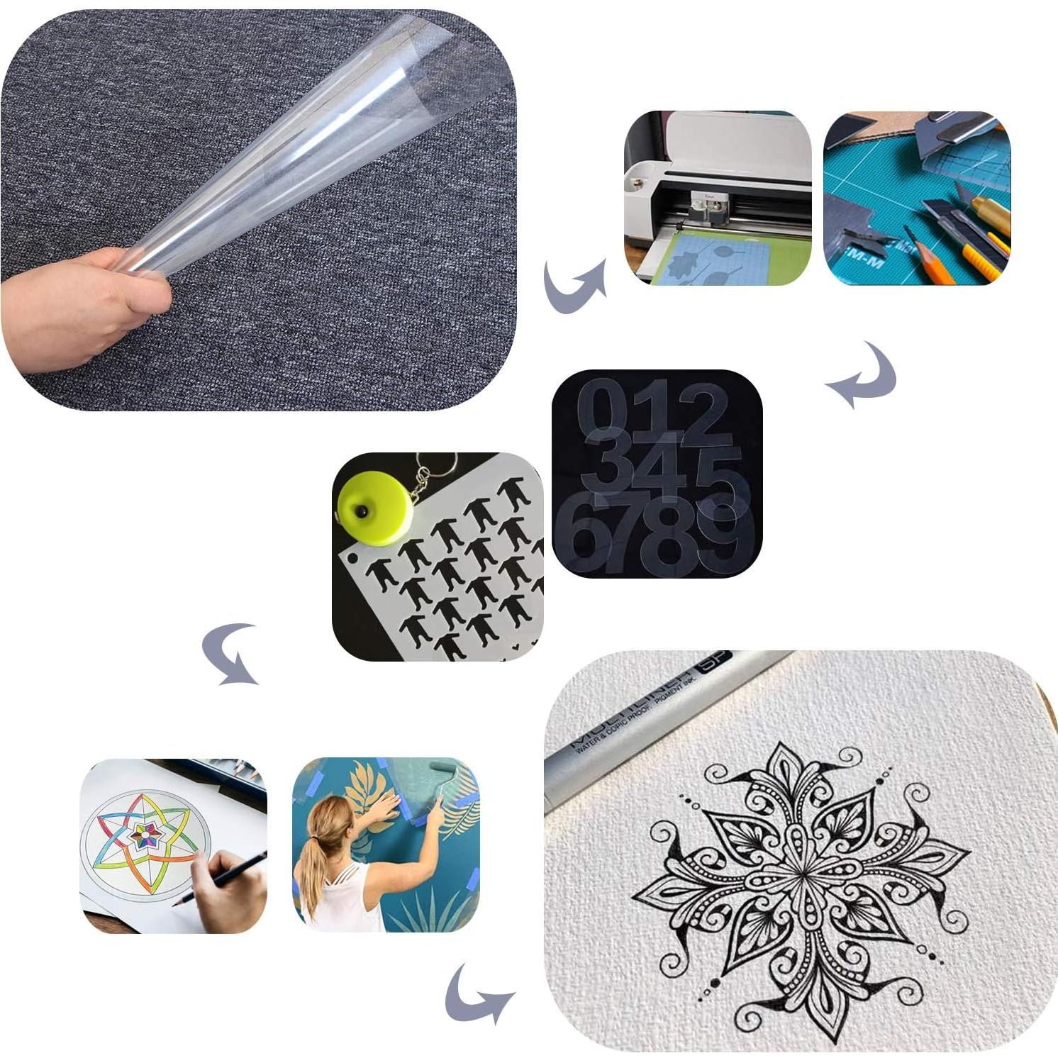 15 Hojas Plantillas Reutilizables Aulufft 30x30 cm Mylar