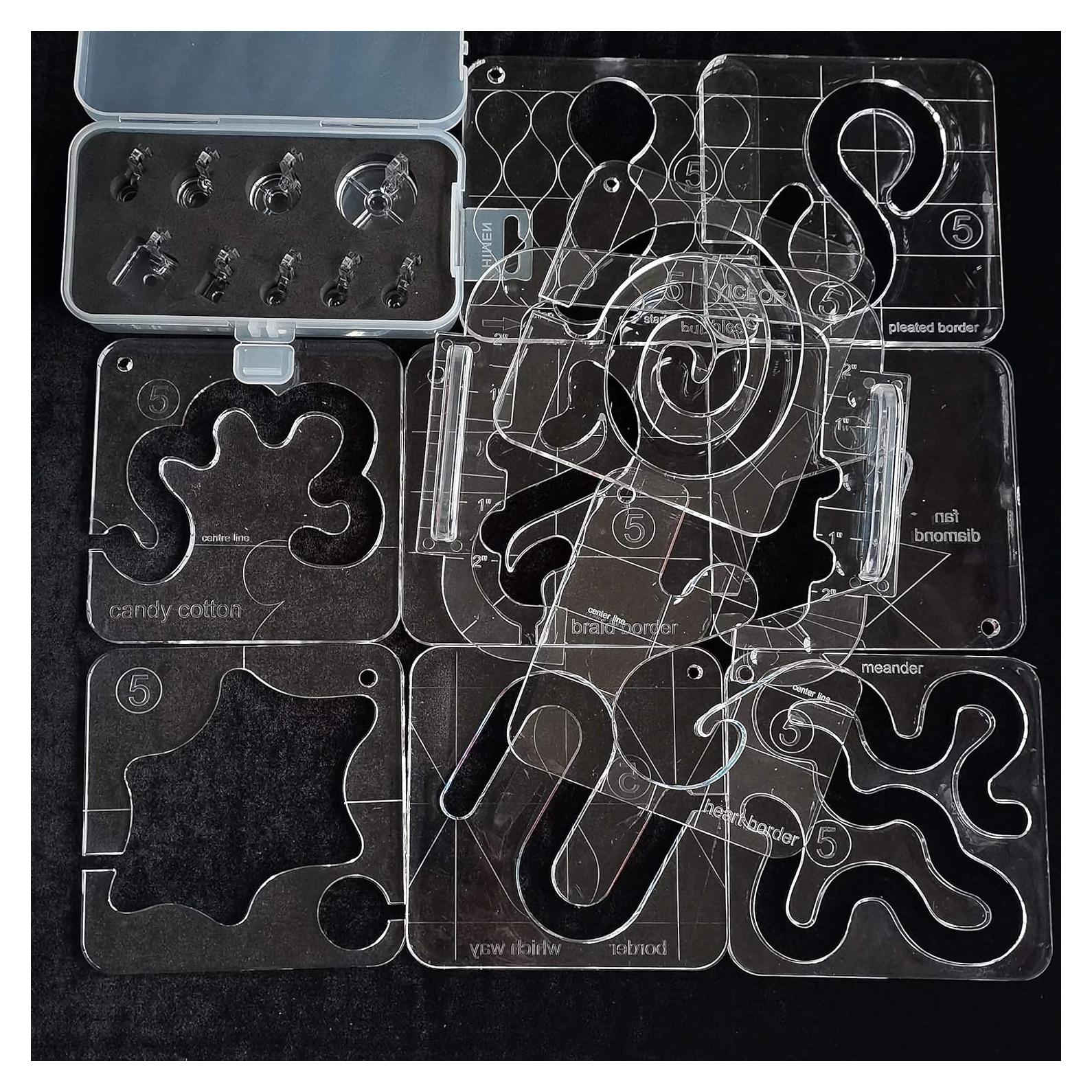 Plantilla de Acolchado HONEYSEW Serie 5 con Marco y 10 Piezas