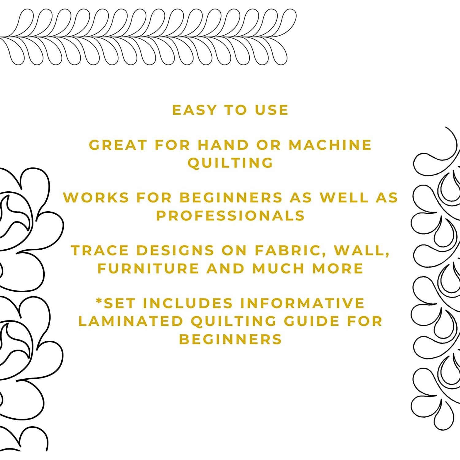 Set de 3 Plantillas de Acolchado Trendzeen con Guía Laminada