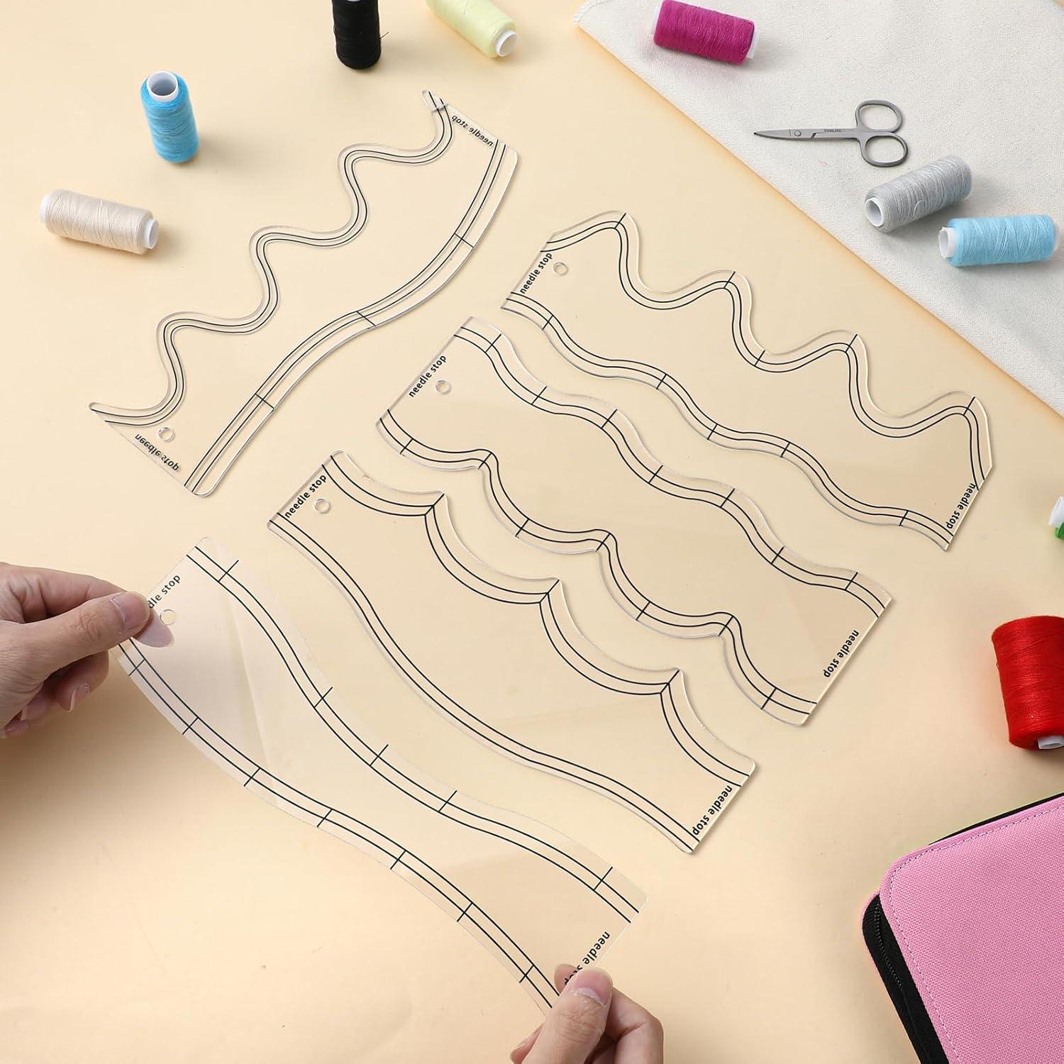 Juego de 5 Reglas y Plantillas de Acolchado Tobeelec 26 cm