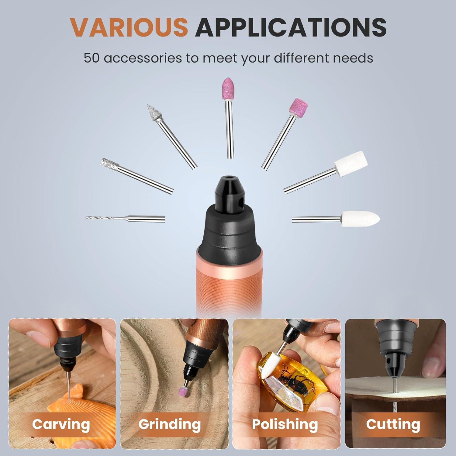 Bolígrafo Eléctrico de Grabado Tarlido Oro Rosa 6 Velocidades