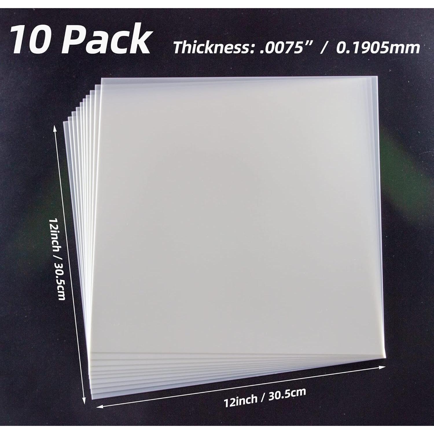 Hojas de Mylar 12x12 cm 7.5mil Neglex - Paquete de 10