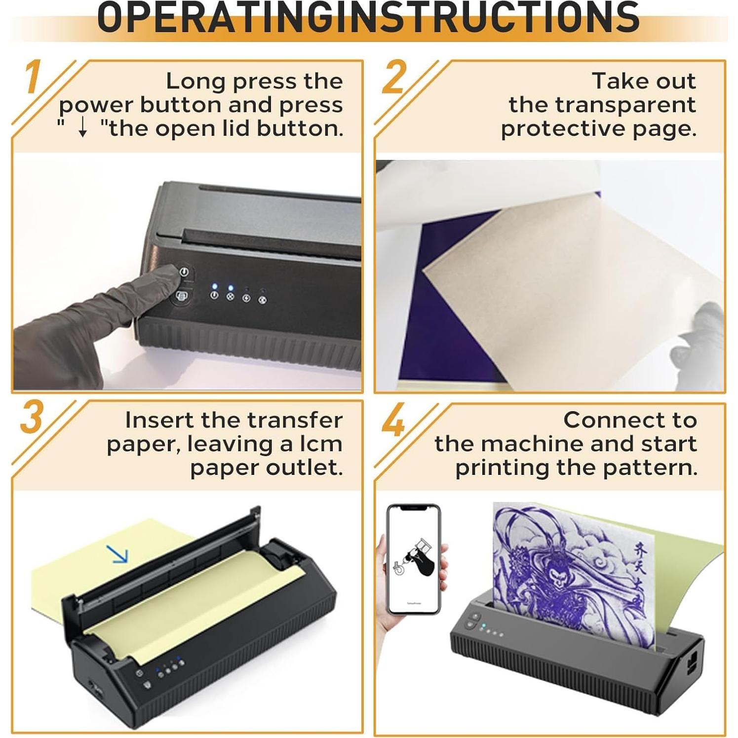 Impresora de Plantillas de Tatuajes Yuelong Portátil 2500mAh