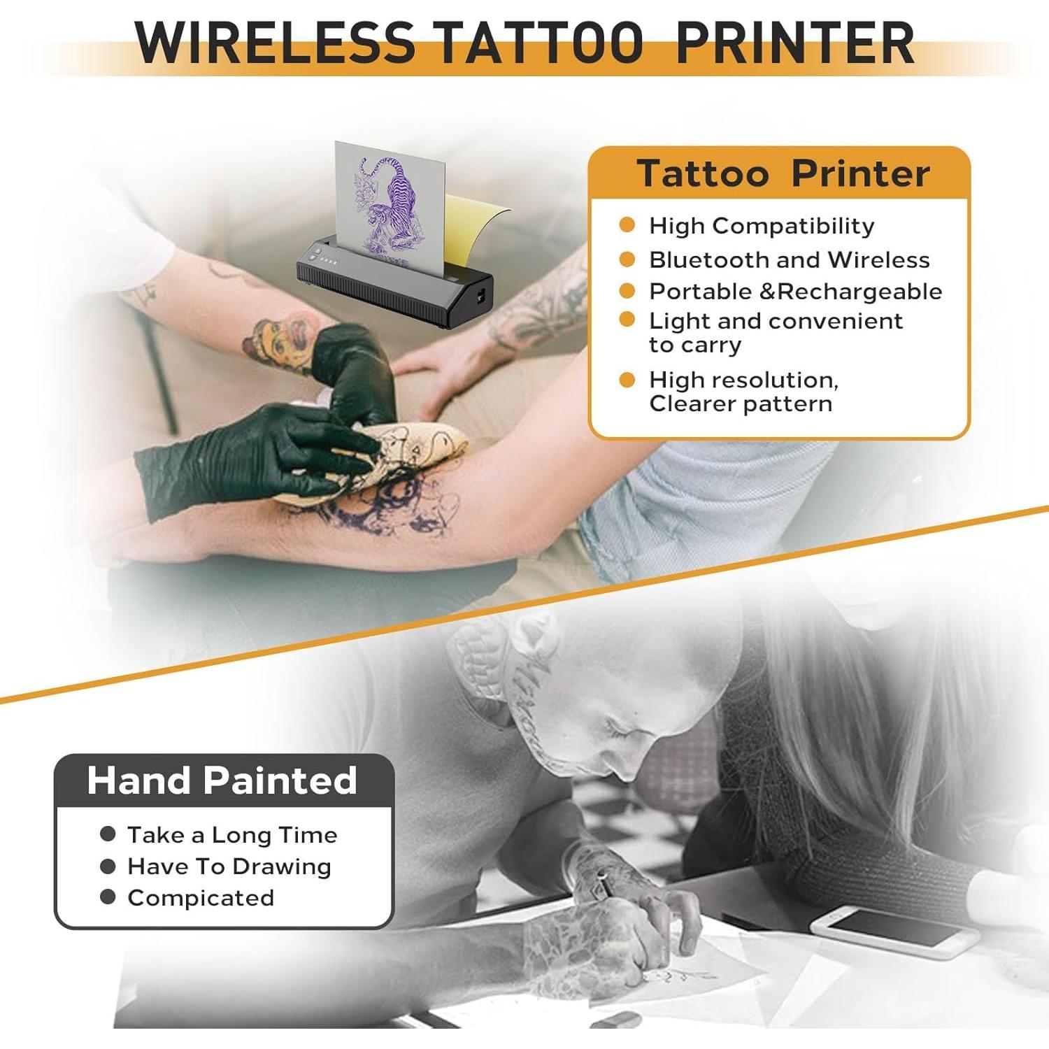 Impresora de Plantillas de Tatuajes Yuelong Portátil 2500mAh