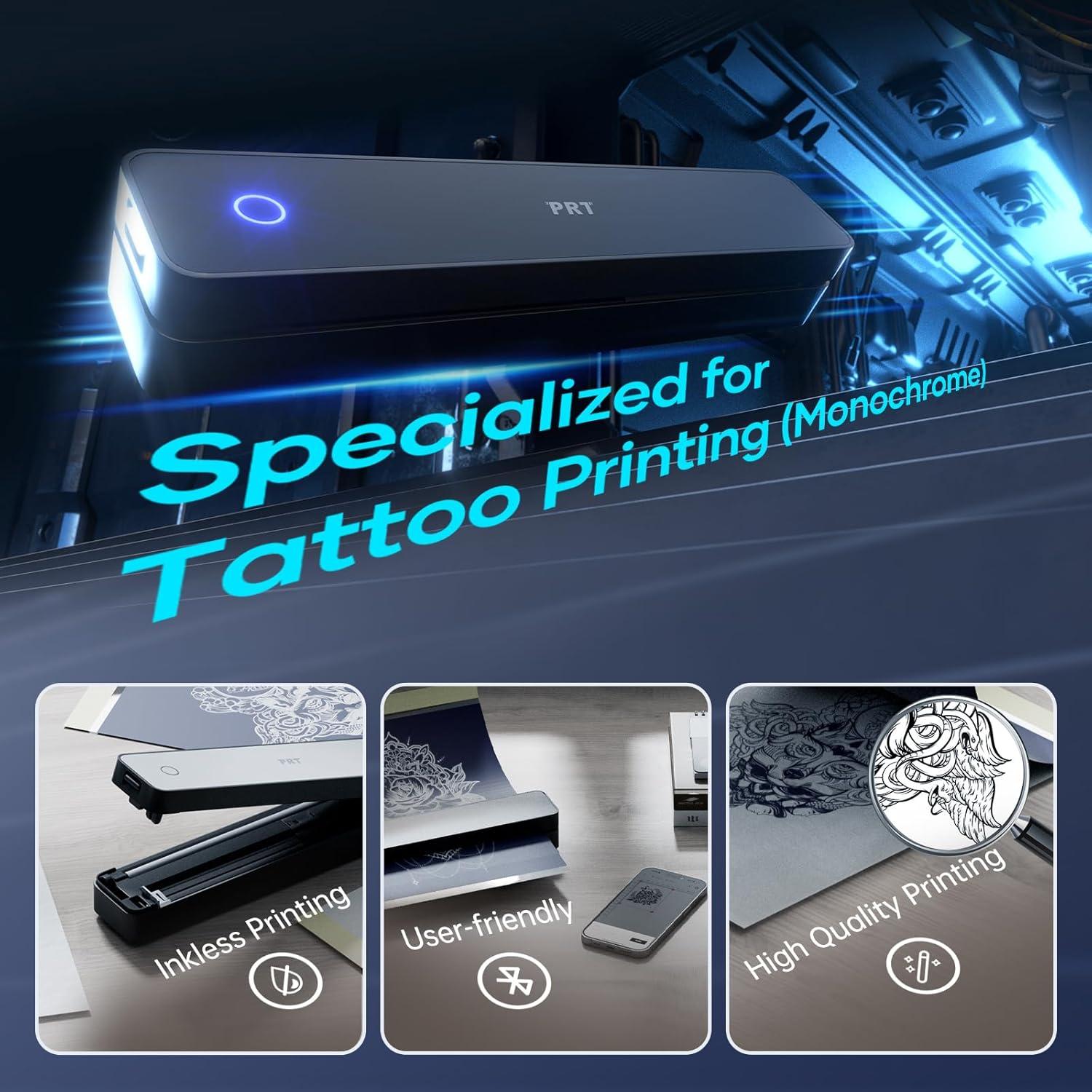 Impresora de Plantillas de Tatuajes Inalámbrica PRT MT660 - 10 Hojas