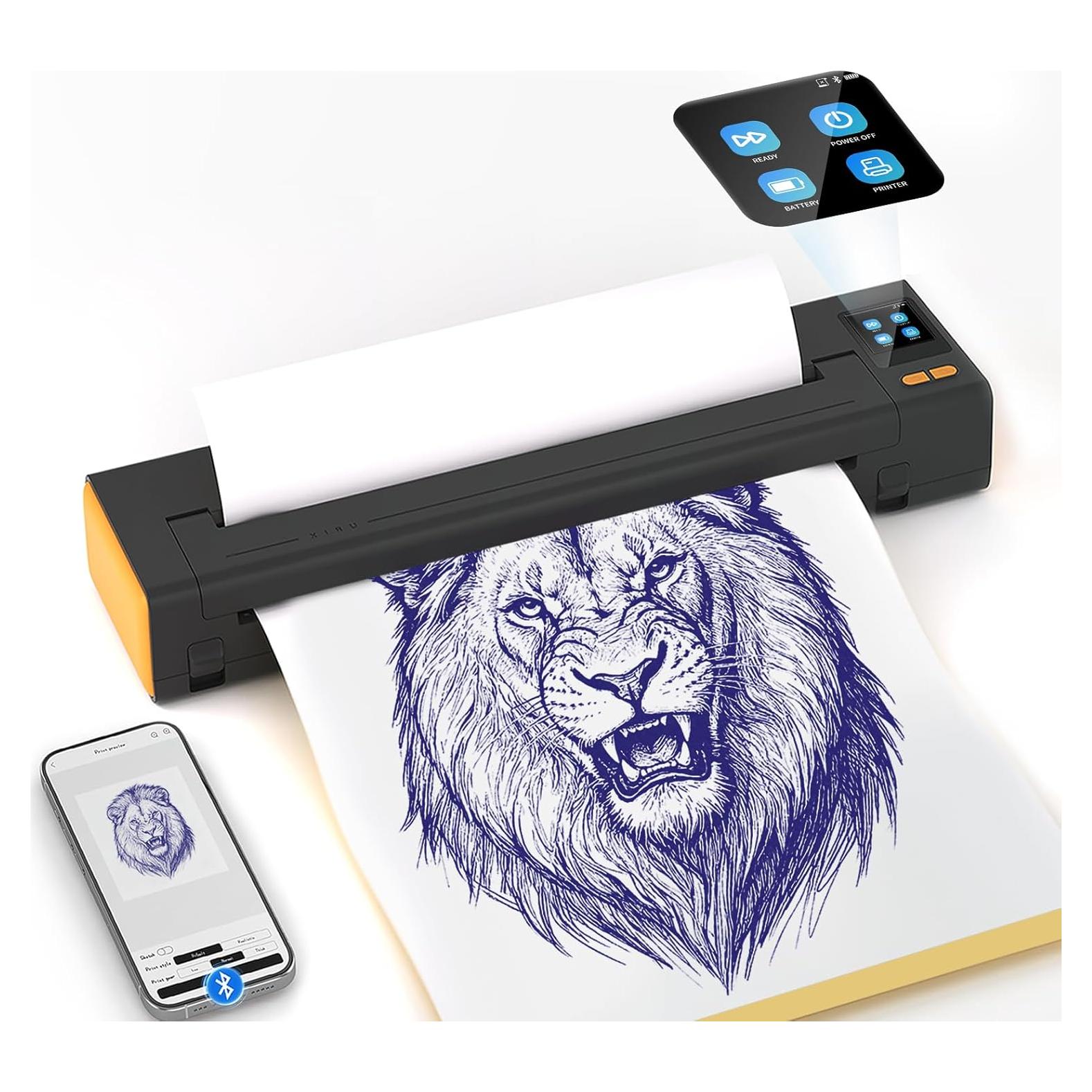 Impresora Térmica de Tatuajes INKCHUM XR3 Naranja con 10 Papeles