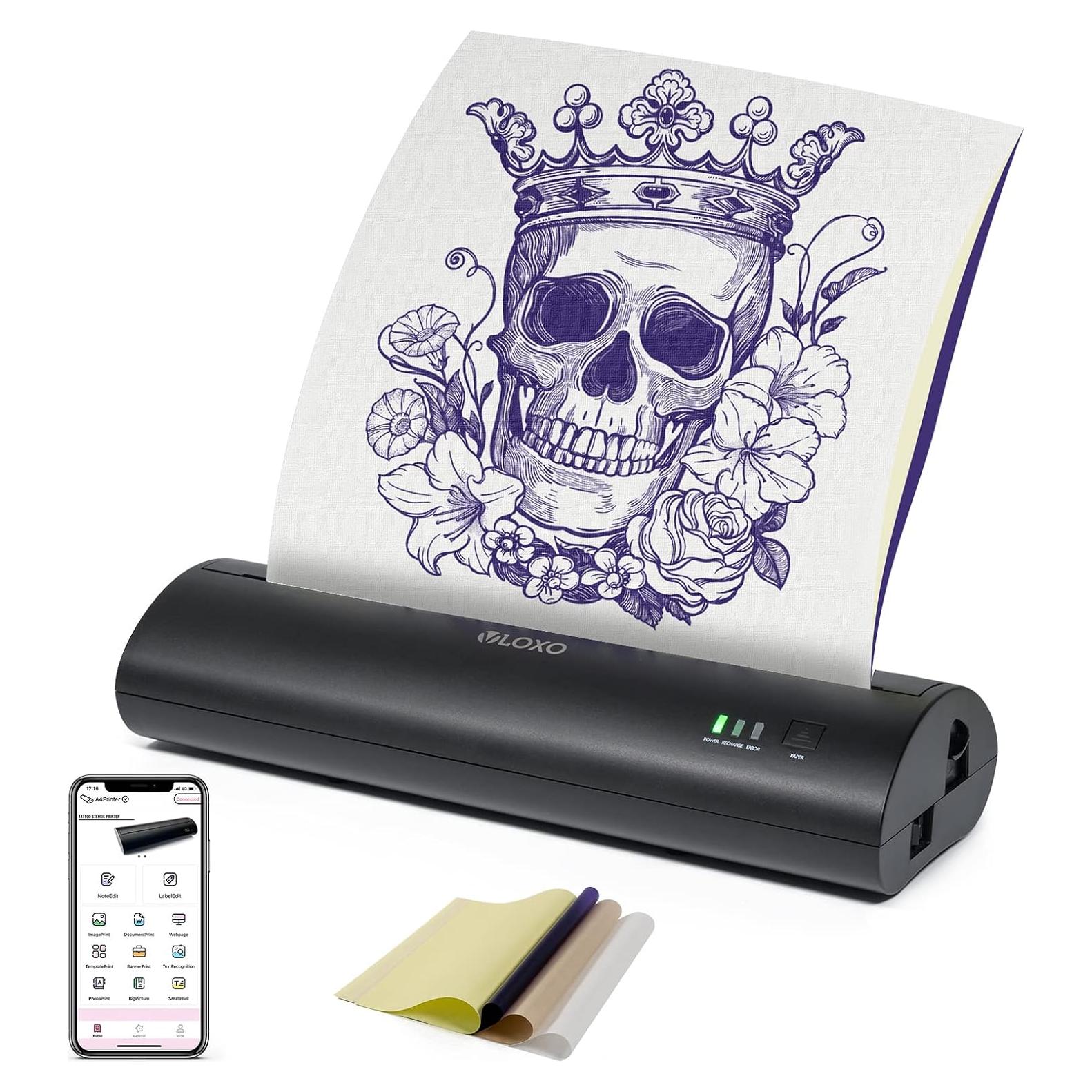 Impresora Térmica Portátil VLOXO P40 Inalámbrica para Tatuajes