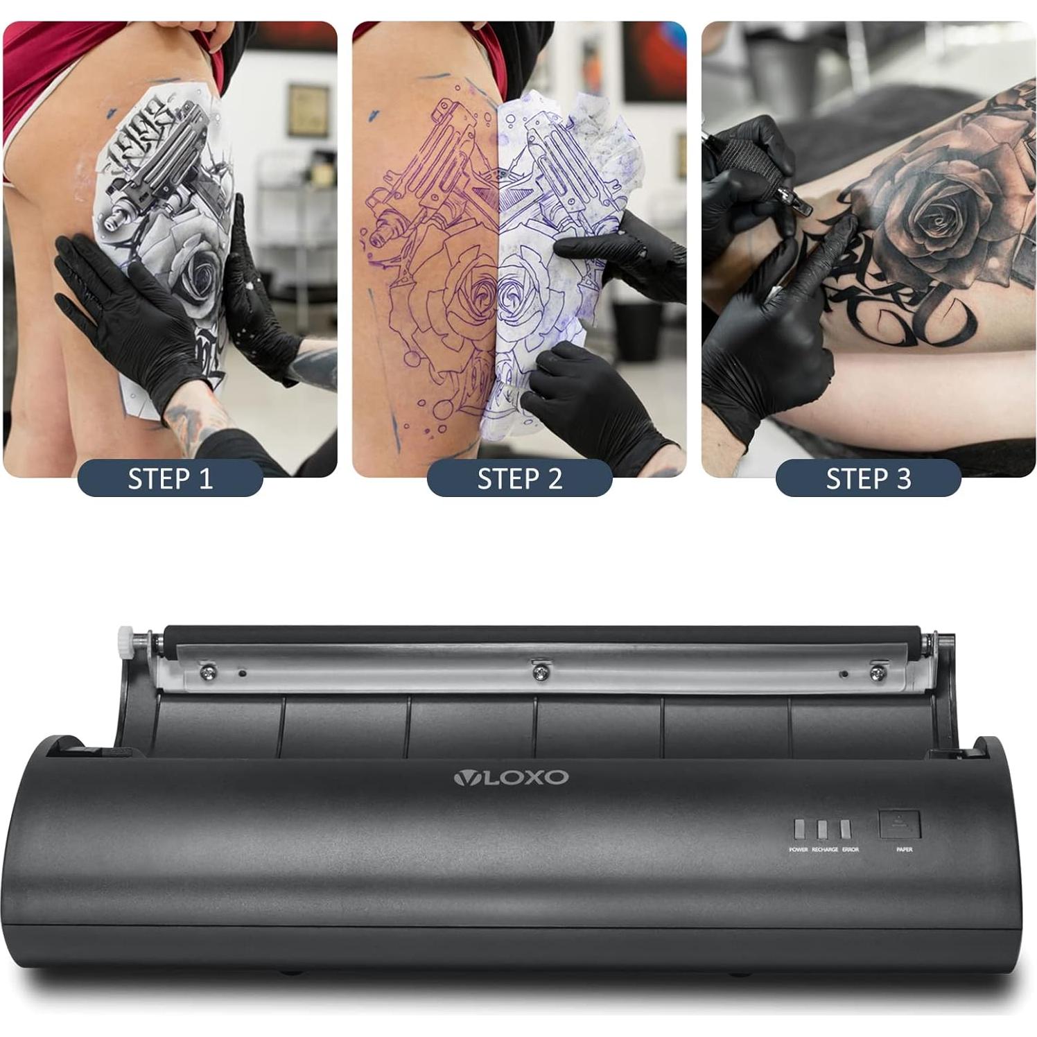 Impresora Térmica Portátil VLOXO P40 Inalámbrica para Tatuajes