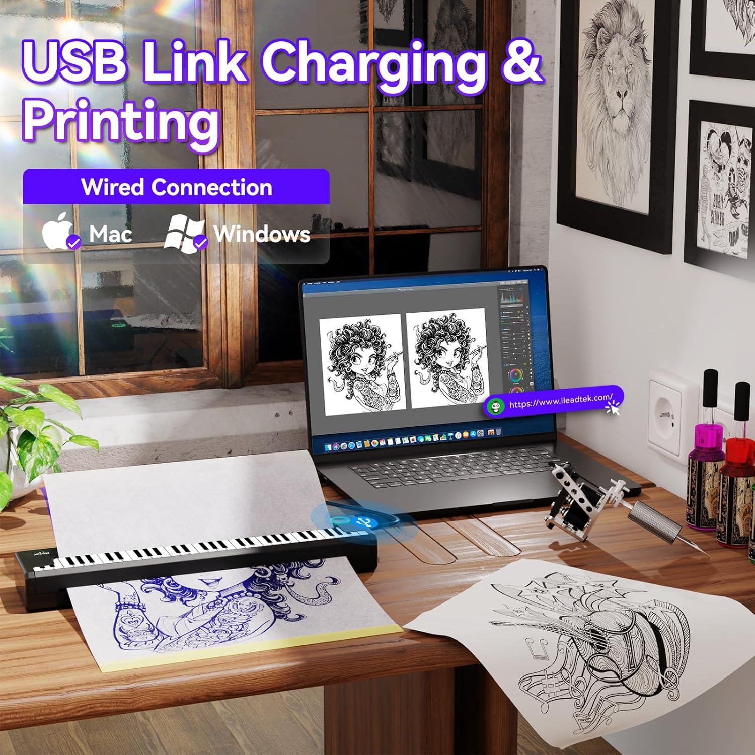 Impresora de Plantillas de Tatuaje Inalámbrica PeriPage P90-Pino