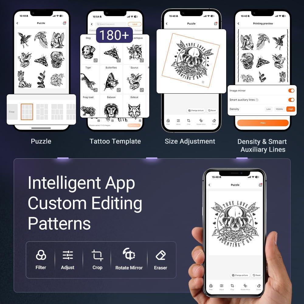 Impresora de Plantillas de Tatuajes Inalámbrica Janolia A4