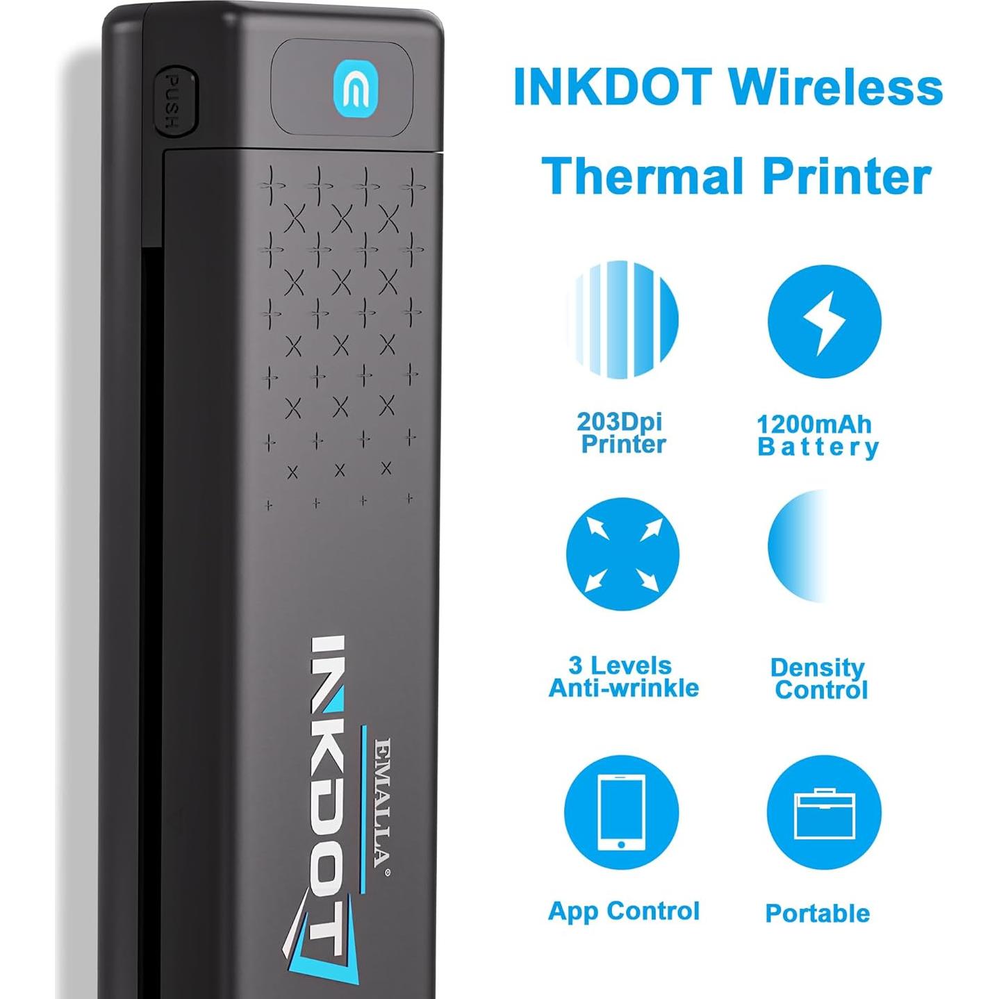 Impresora de Plantillas de Tatuaje Emalla INKDOT Bluetooth 203DPI