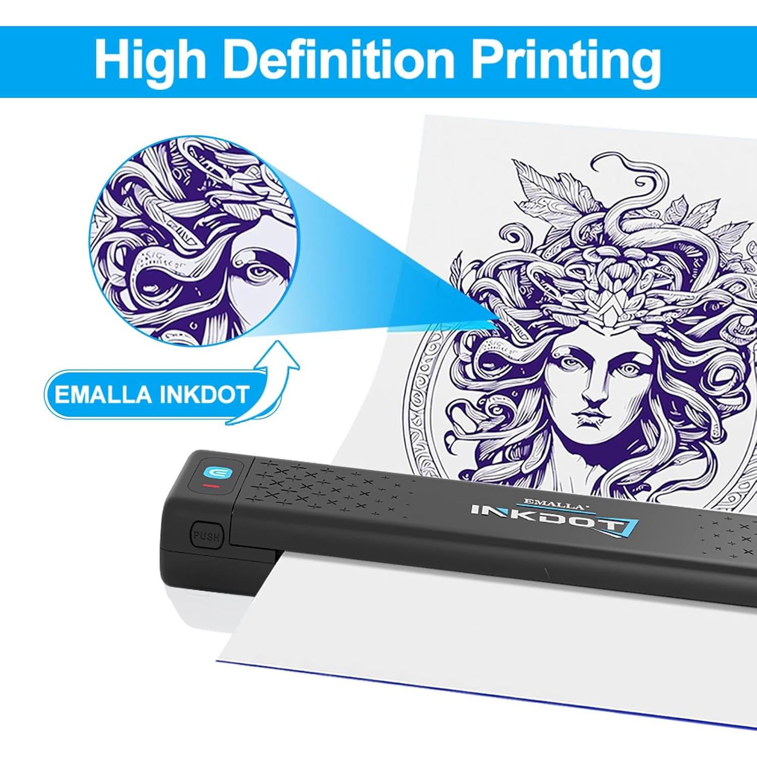 Impresora de Plantillas de Tatuaje Emalla INKDOT Bluetooth 203DPI