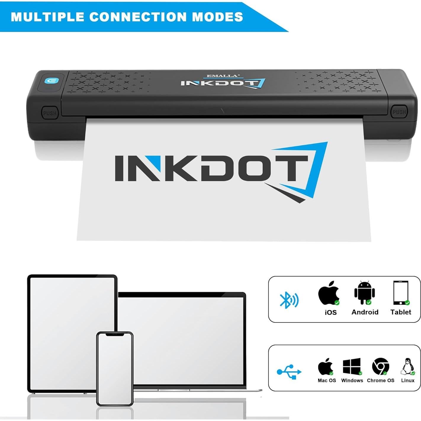 Impresora de Plantillas de Tatuaje Emalla INKDOT Bluetooth 203DPI