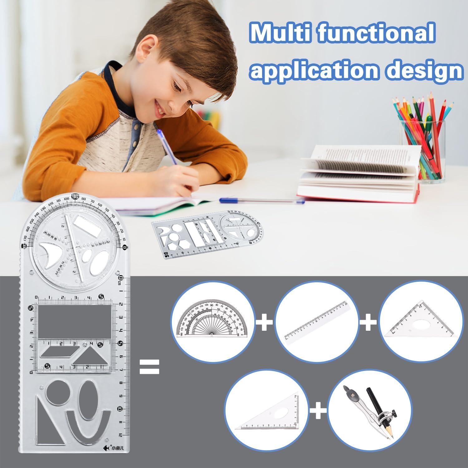 Conjunto de Reglas Geométricas Multifuncionales Bntyok 4 Piezas