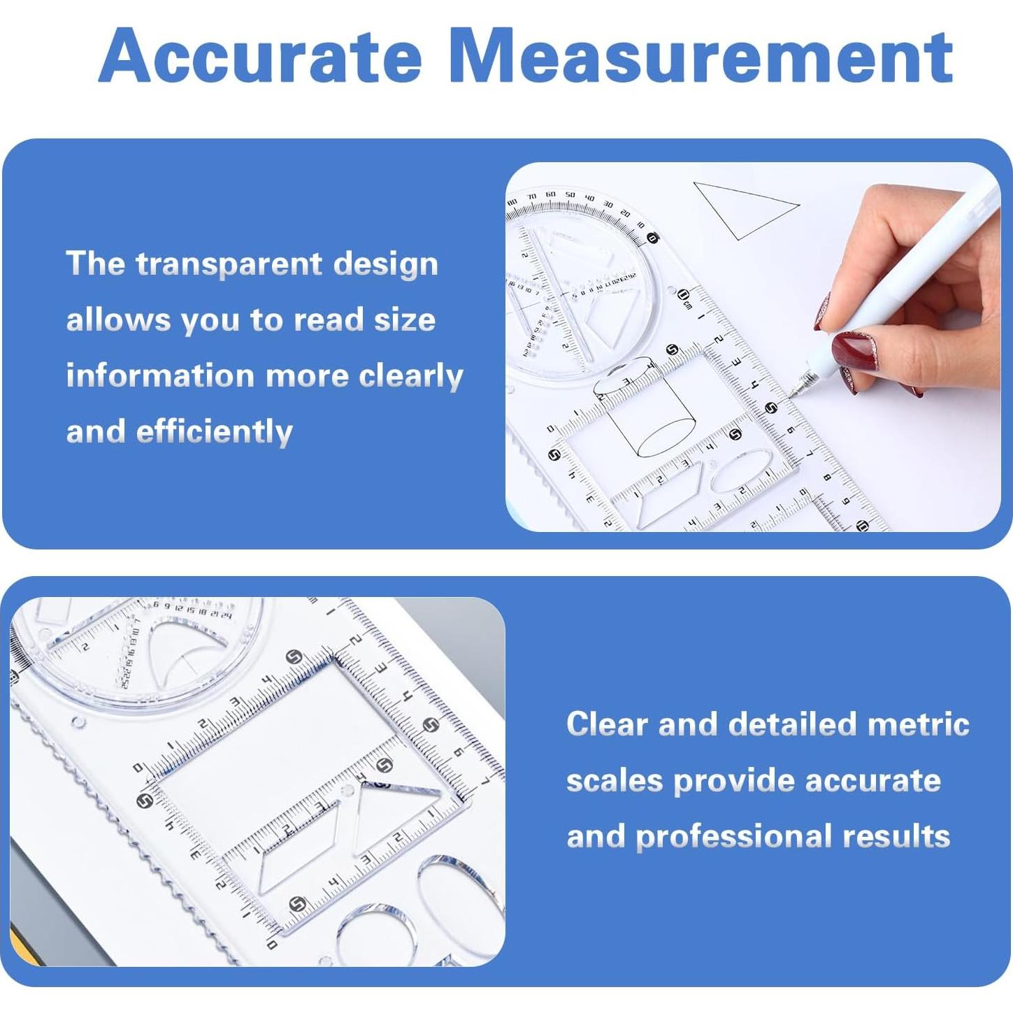 Conjunto de Reglas Geométricas Multifuncionales Bntyok 4 Piezas