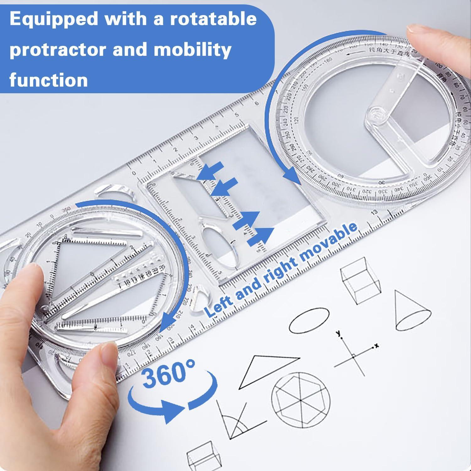 Conjunto de Reglas Geométricas Multifuncionales Bntyok 4 Piezas