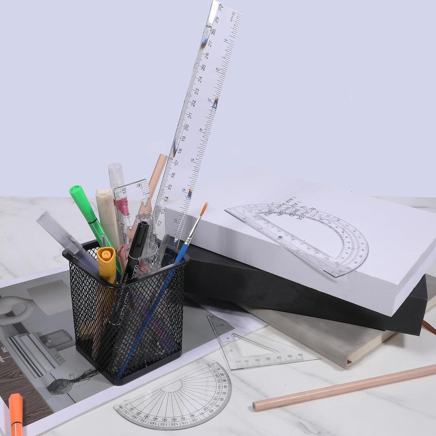 Juego de Reglas Transparentes 6 PCS - Yuomeaz - Medición Precisa