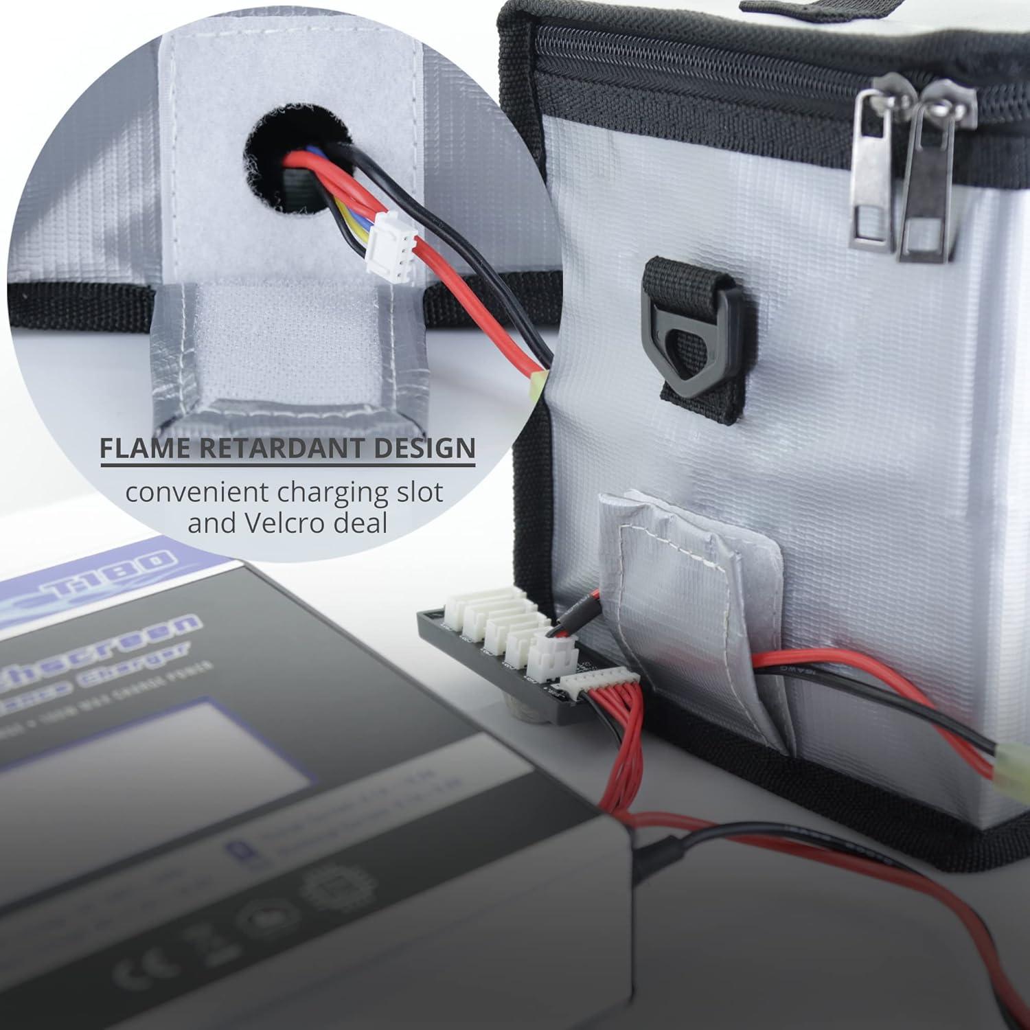 Bolsa Ignífuga Tenergy para Cargar Baterías LiPO 21.5x16.5 cm