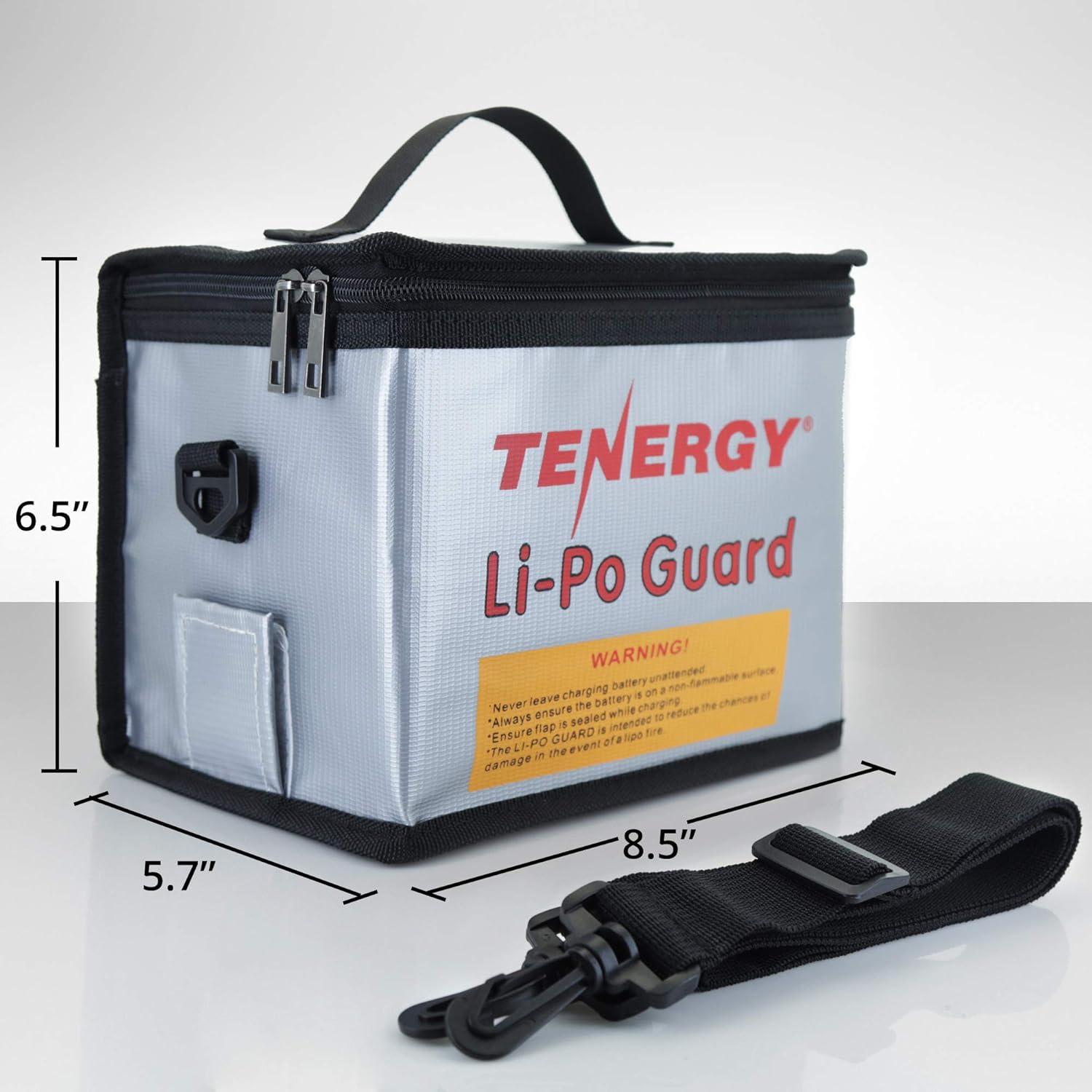 Bolsa Ignífuga Tenergy para Cargar Baterías LiPO 21.5x16.5 cm
