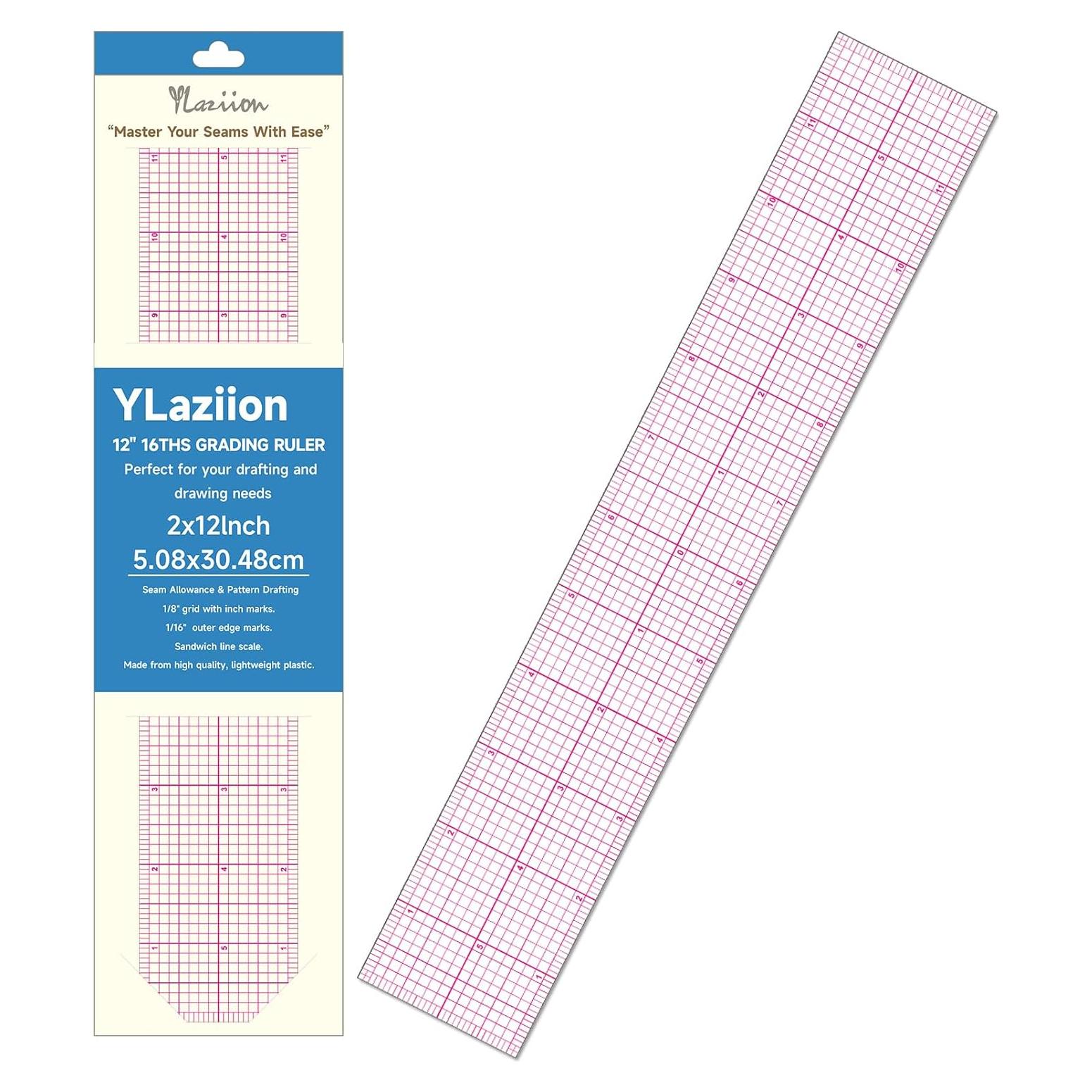 Regla de Costura YLaziion 30.48 cm Transparente Flexible