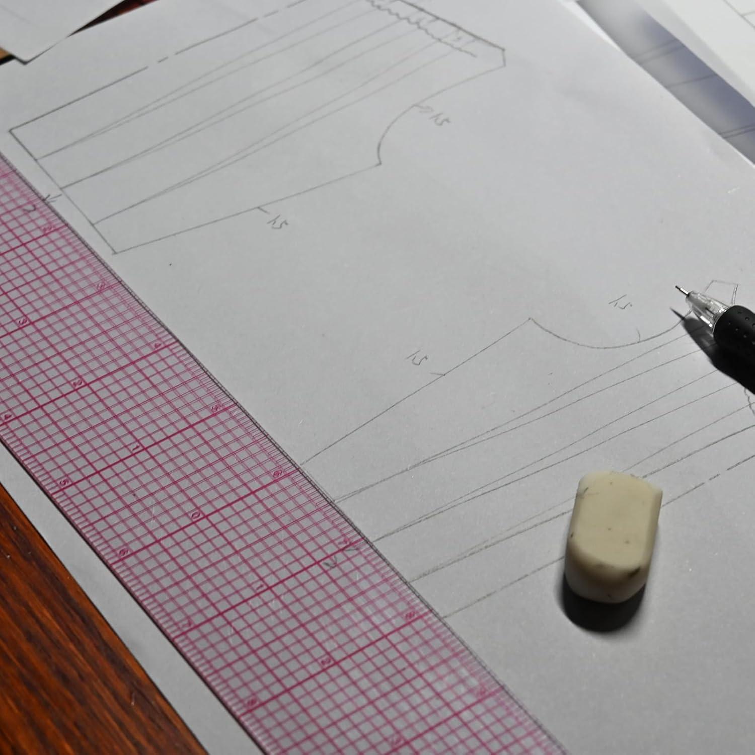 Regla de Costura YLaziion 30.48 cm Transparente Flexible