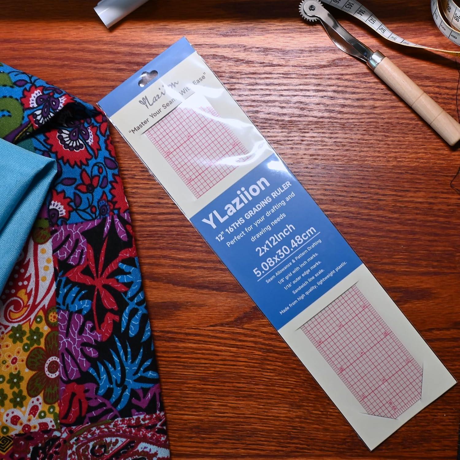 Regla de Costura YLaziion 30.48 cm Transparente Flexible