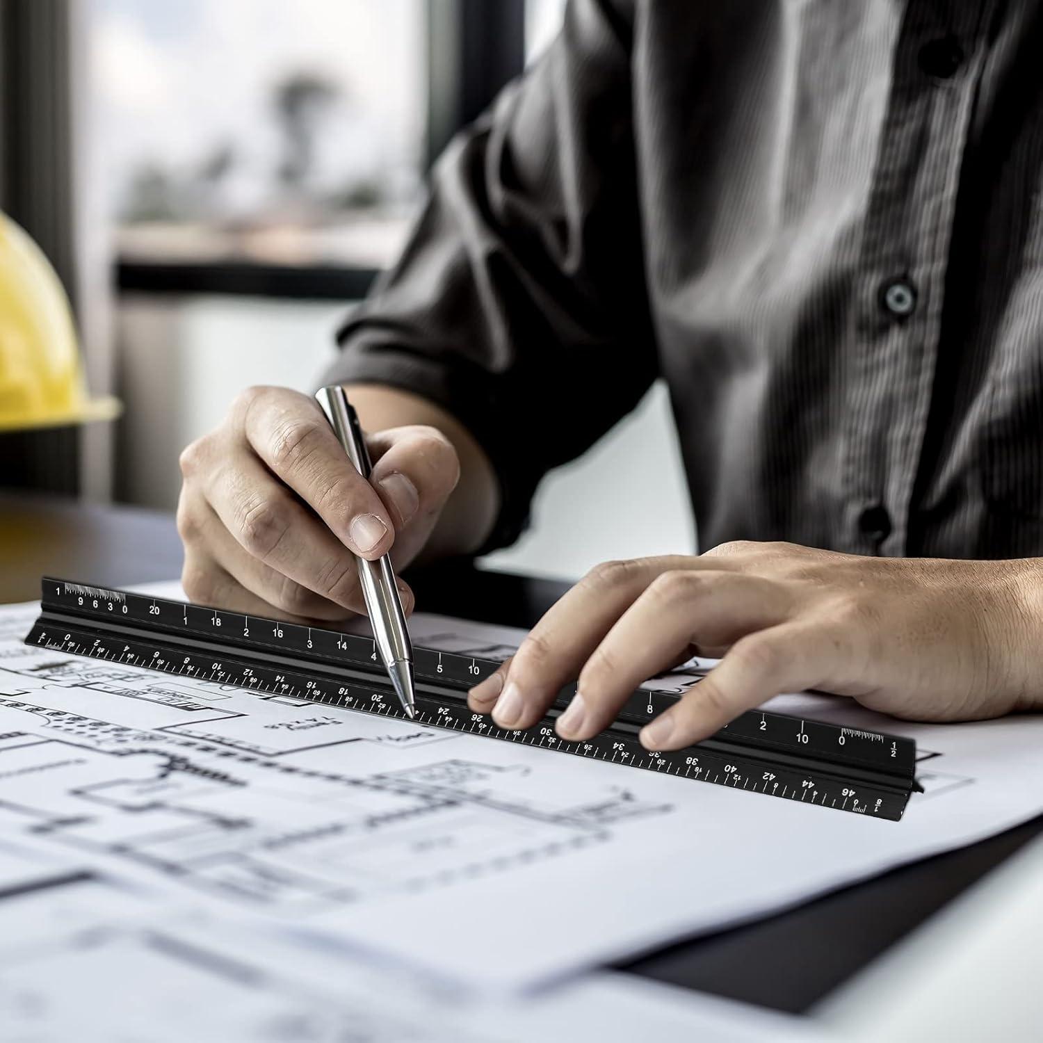 Juego de 10 Reglas Triangulares Macarrie 30.48 cm Aluminio