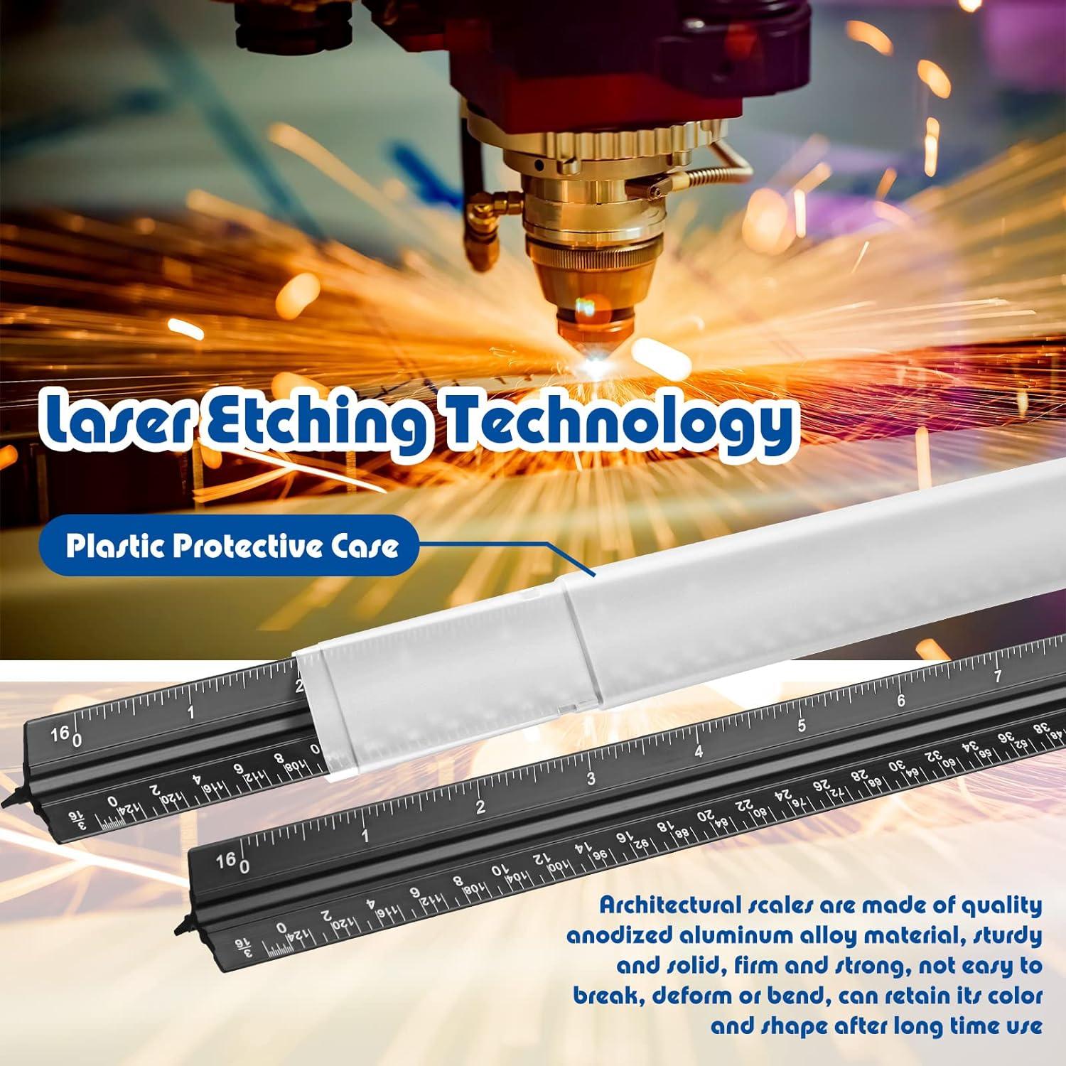 Juego de 10 Reglas Triangulares Macarrie 30.48 cm Aluminio